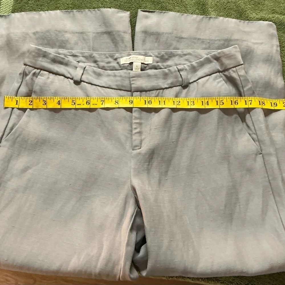 Banana Republic Heritage Collection Viscose Linen Wide-Leg Gray Pants Size 6